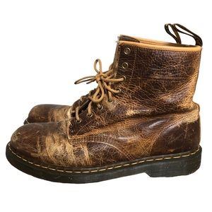 Mens size 13 Dr. Martens Airwair distressed brown combat boot